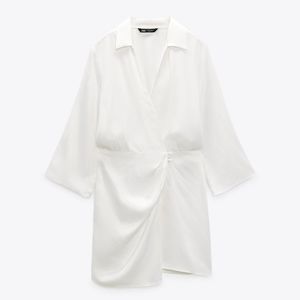 Zara Satin effect shirt dress size Small